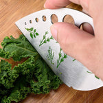 Tocator manual pentru ierburi Flippy, instrument de curatat frunze, margini ascutie, 9 gauri de diferite dimensiuni,