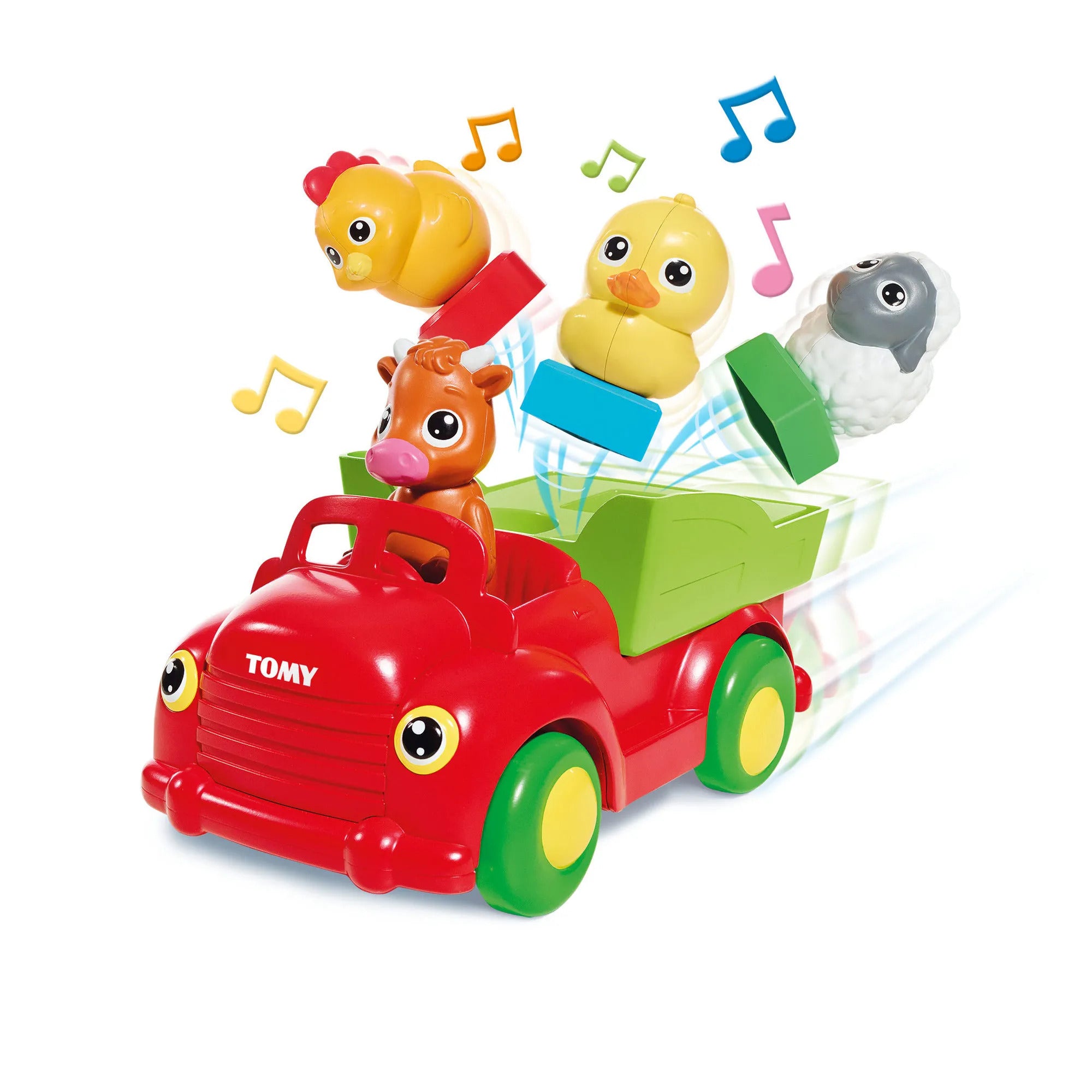 Tomy, Sort N Pop, Prieteni în curtea fermei, Mașinuță de jucărie, 12+ luni - Olmarkt