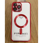 Husa MagSafe pentru Apple iPhone 12 Pro, Full Cover, Protectie camera, Margini colorate Electroplating, Magnetica,
