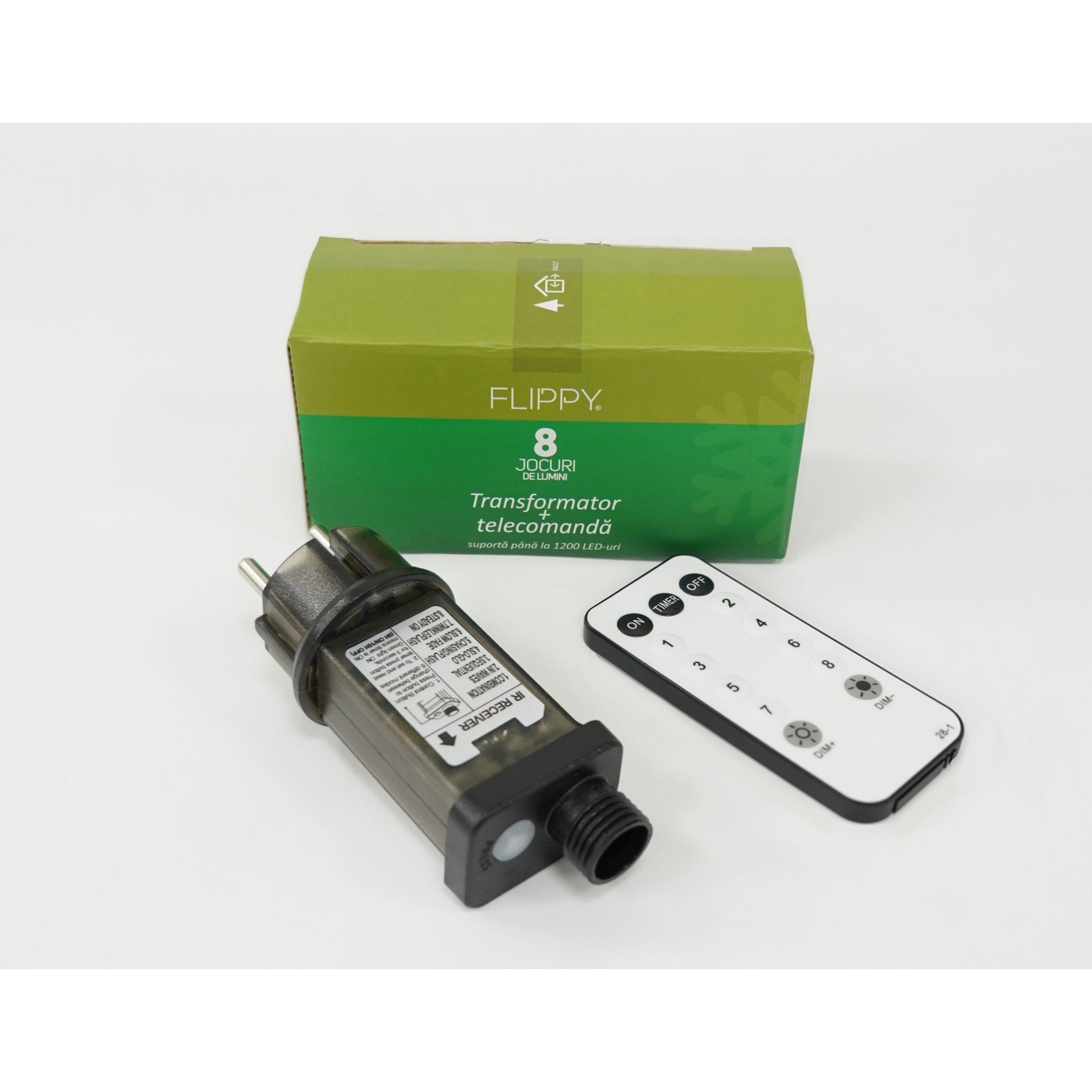 Transformator cu telecomanda, Flippy, 8 jocuri de lumini, 31 v, negru, 9W