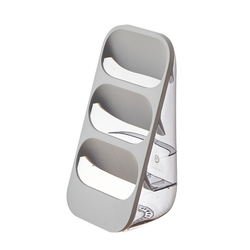 Suport - Organizator pentru Tacamuri, Flippy, 3 Compartimente, Suport pentru Cosmetica, Ustensile, Material PP Durabil,