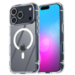 Husa Telefon, Flippy, Compatibila Apple iPhone 17 Pro Max, MagSafe, Antisoc, din Silicon + TPU, Transparent