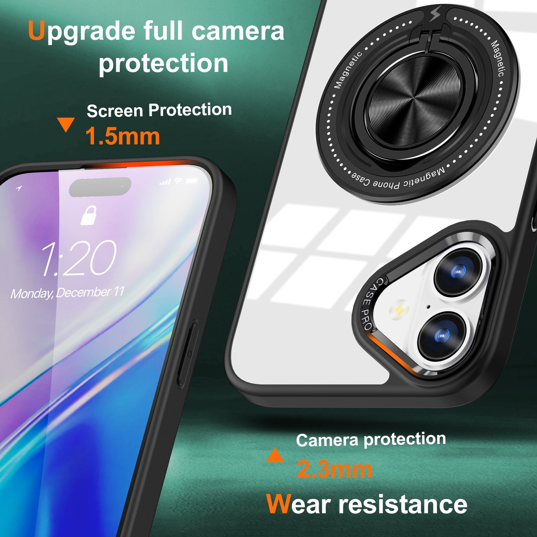 Husa de Protectie TPU, Flippy, pentru iPhone 16, Anticadere, cu Incarcare Wireless, Tehnologie Magsafe, Inel Magnetic