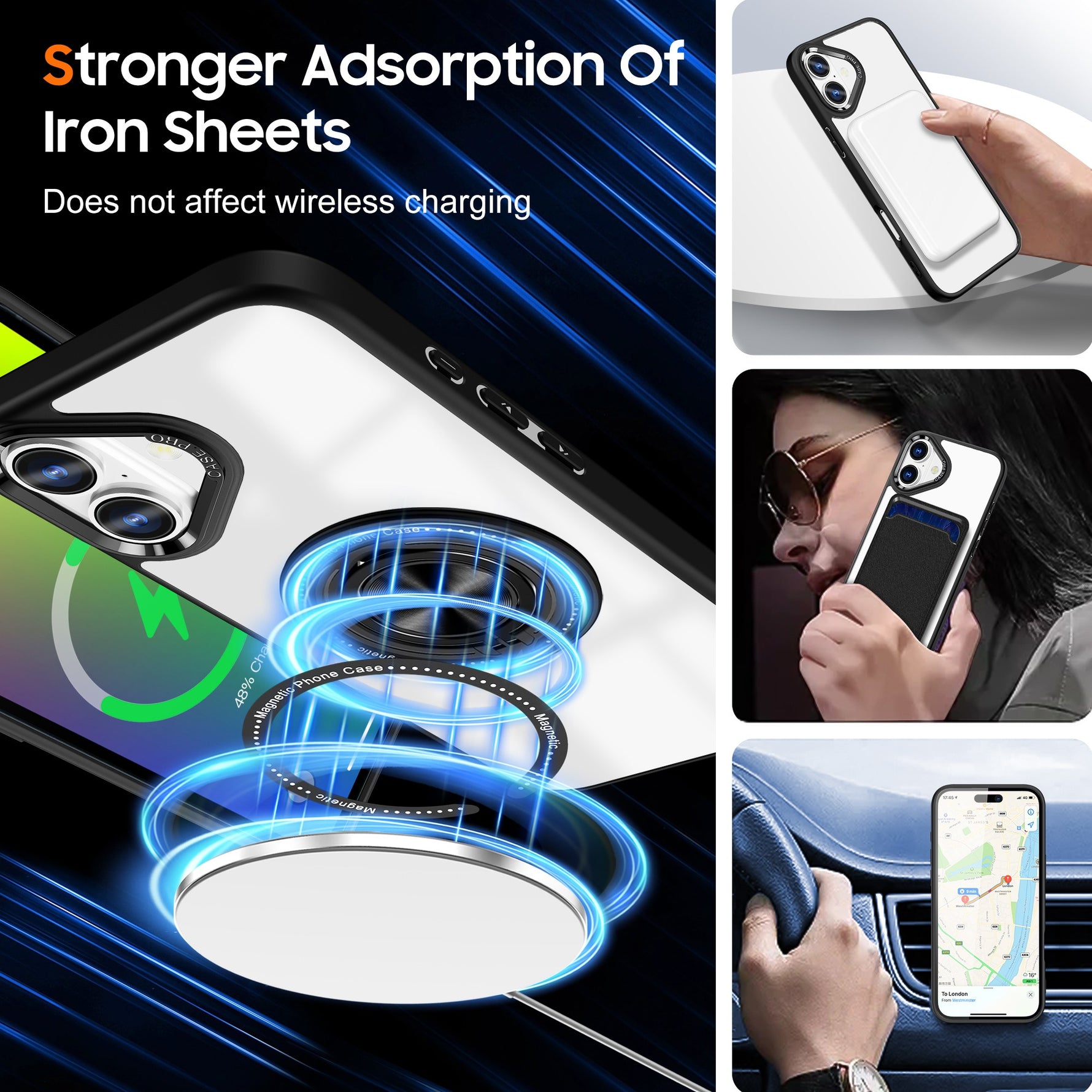 Husa de Protectie TPU, Flippy, pentru iPhone 16, Anticadere, cu Incarcare Wireless, Tehnologie Magsafe, Inel Magnetic