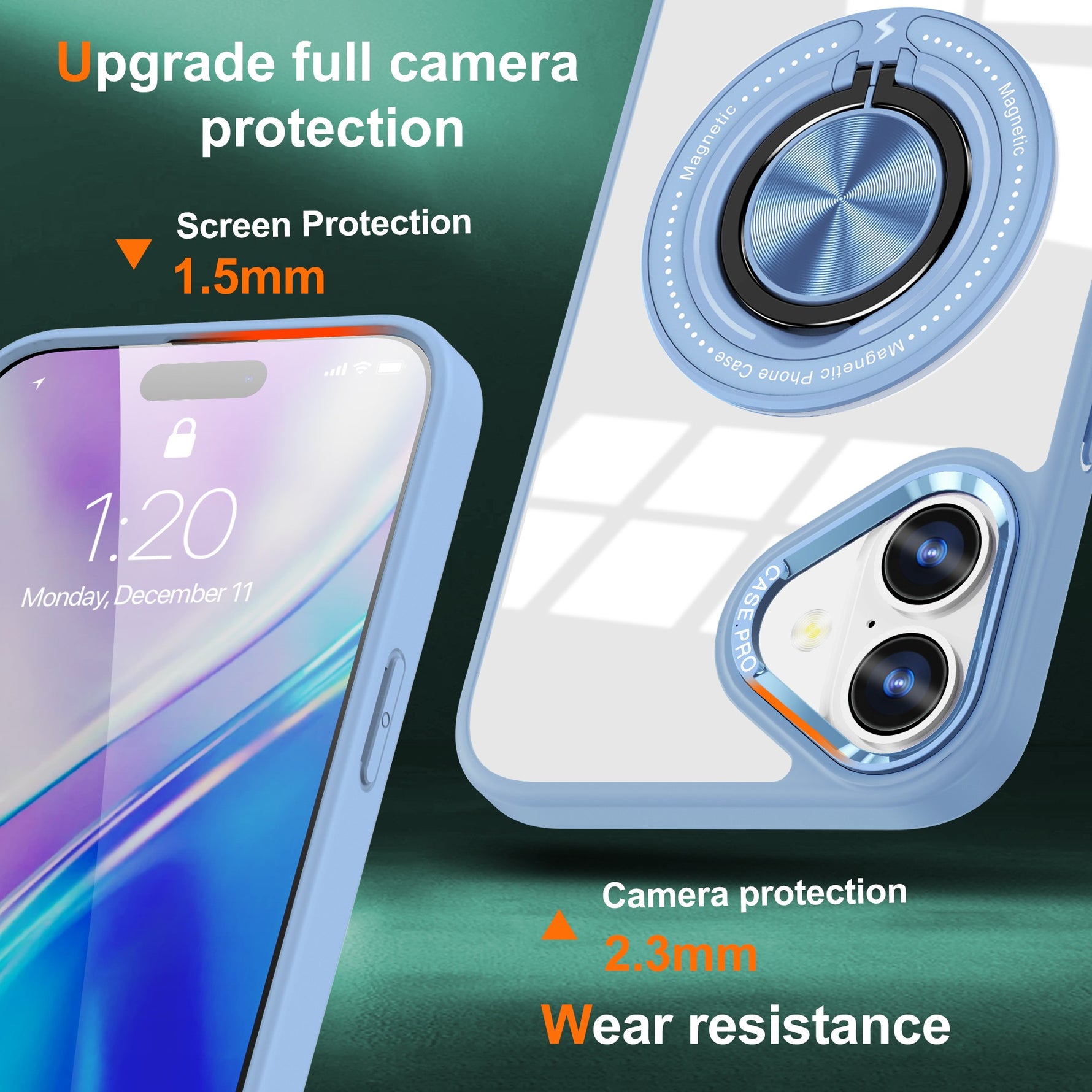 Husa de Protectie TPU, Flippy, pentru iPhone 16, Anticadere, cu Incarcare Wireless, Tehnologie Magsafe, Inel Magnetic