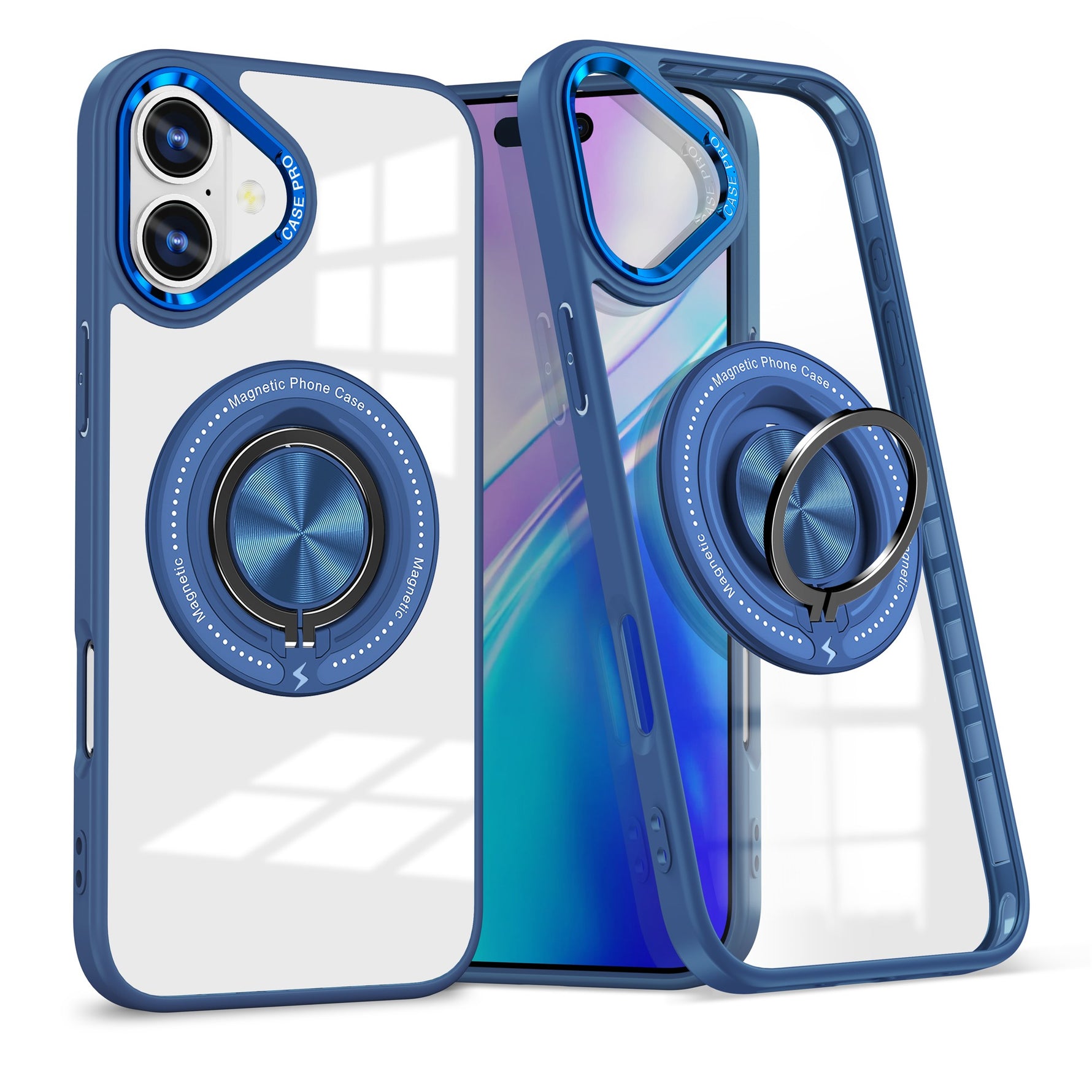 Husa de Protectie TPU, Flippy, pentru iPhone 16 Plus, cu Incarcare Wireless, Tehnologie Magsafe, Inel Magnetic Rotativ