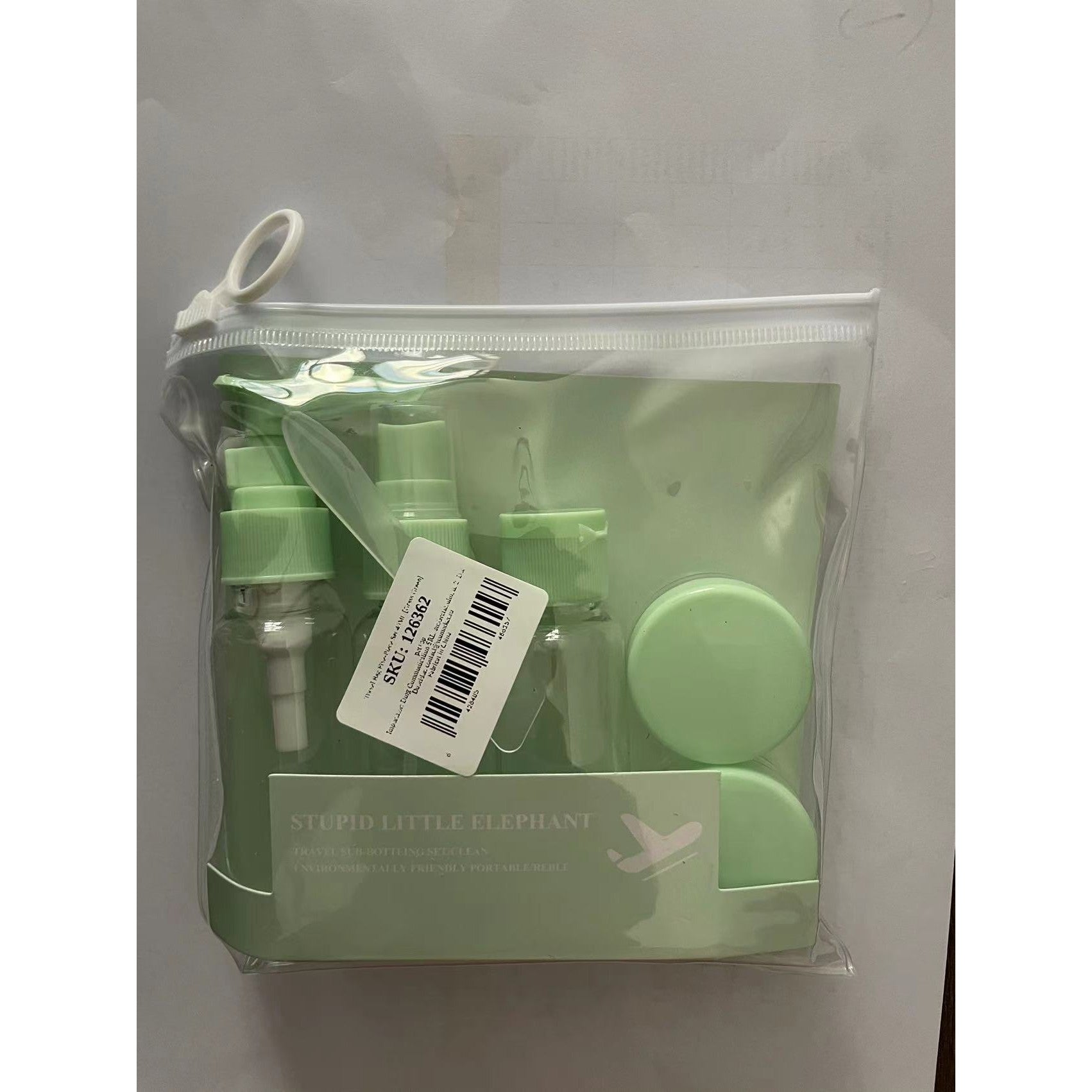 Set Recipiente pentru Cosmetice, Flippy, 5 Piese, cu Gentuta, pentru Calatorii, Reutilizabile, Verde, Material Plastic,