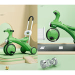 Tricicleta pentru copii Flippy, pedalare, impingere, lumini si sunete, pedale antiderapante, material dur, cos