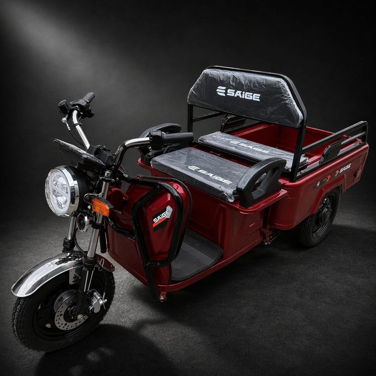 Triciclu Electric de Marfa XPB, Saige, Viteza Maxima 25 km/h, Motor 1600W, Baterie 60V/20Ah, Fara Permis,
