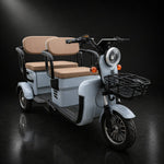 Triciclu Electric V6, Saige, Fara Permis, cu Doua Locuri, Motor 1800W, Baterie 72V24Ah, Autonomie 60km, 220x88x105 cm,