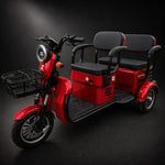 Triciclu Electric V6, Saige, Fara Permis, cu Doua Locuri, Motor 1800W, Baterie 72V24Ah, Autonomie 60km, 220x88x105 cm,