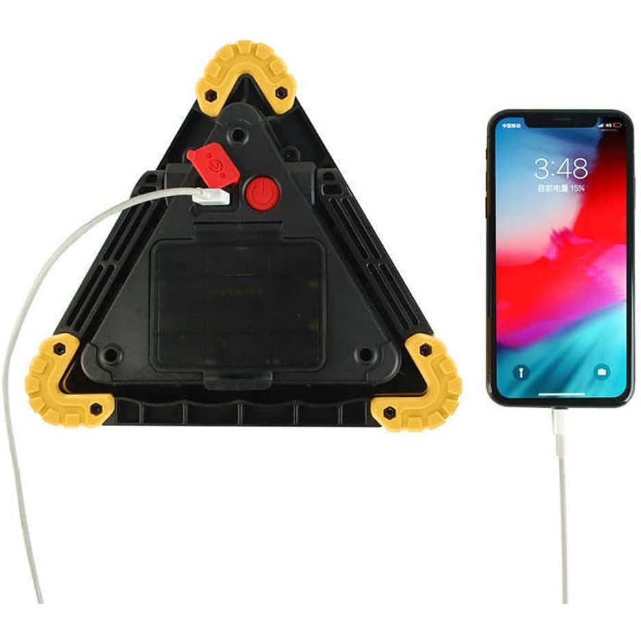 Triunghi Multifunctional de Avertizare, Flippy, Lanterna LED, Impermeabil IP65, 800 lm, 2 x AA, Functie Incarcare