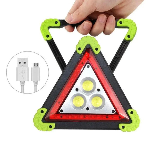 Triunghi Multifunctional de Avertizare, Flippy, Lanterna LED, Impermeabil IP65, 800 lm, 2 x AA, Functie Incarcare