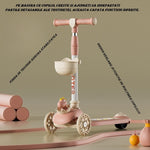 Trotineta Multifunctionala 3 in 1, Flippy, pentru Copii, 1-7 Ani, cu Lumini si Muzica, Reglabil 360, Pliere Usoara,