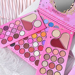 Trusa de Machiaj, KEVIN & COCO, Princess Palette. Fard de Pleoape, Iluminator, Corector, Ruj, 79 culori, 19.7 x 20 x 2