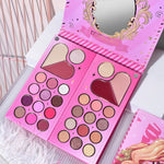 Trusa de Machiaj, KEVIN & COCO, Princess Palette. Fard de Pleoape, Iluminator, Corector, Ruj, 79 culori, 19.7 x 20 x 2