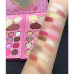 Trusa de Machiaj, KEVIN & COCO, Princess Palette. Fard de Pleoape, Iluminator, Corector, Ruj, 79 culori, 19.7 x 20 x 2
