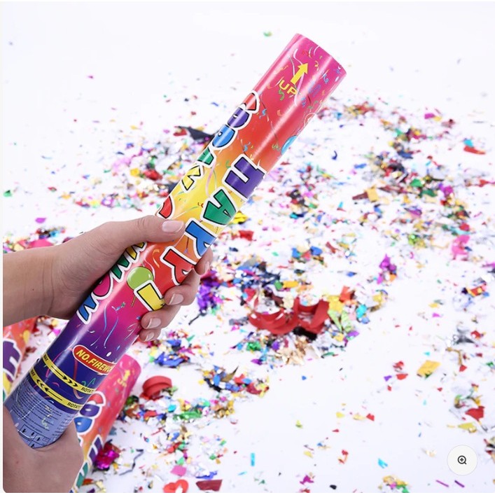 Tub de Confetti, Flippy, Clasic, 40x5 cm, Confetii Asortate din Plastic, Eliberare prin Rasucire, Multicolor