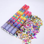 Tub de Confetti, Flippy, Clasic, 80x5 cm, Confetii Asortate din Plastic, Eliberare prin Rasucire, Multicolor