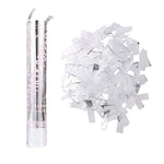 Tub de Confetti, Flippy, Party Popper, 30x5 cm, Confetii Lucioase Rezistente la Foc, Eliberare prin Rasucire, Argintiu