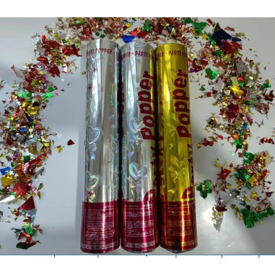 Tub de Confetti, Flippy, Party Popper, 60x5 cm, Confetii Asortate din Aluminiu, Multicolor