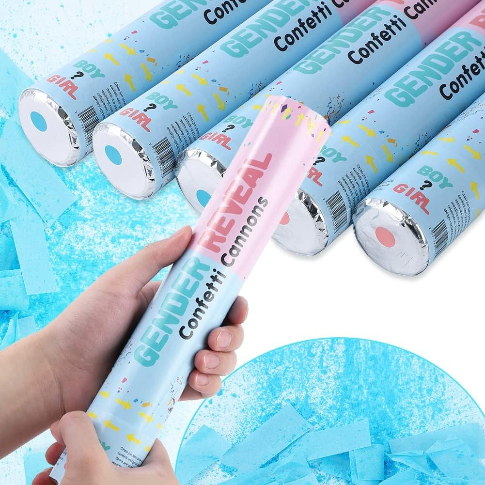 Tun Confetti, Flippy, Model Gender Reveal, Confetti Cannons, 40 cm, Ambalaj din Carton, Eliberare prin Rasucire,