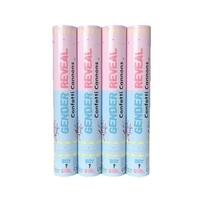 Tun Confetti, Flippy, Model Gender Reveal, Confetti Cannons, 40 cm, Ambalaj din Carton, Eliberare prin Rasucire, Roz