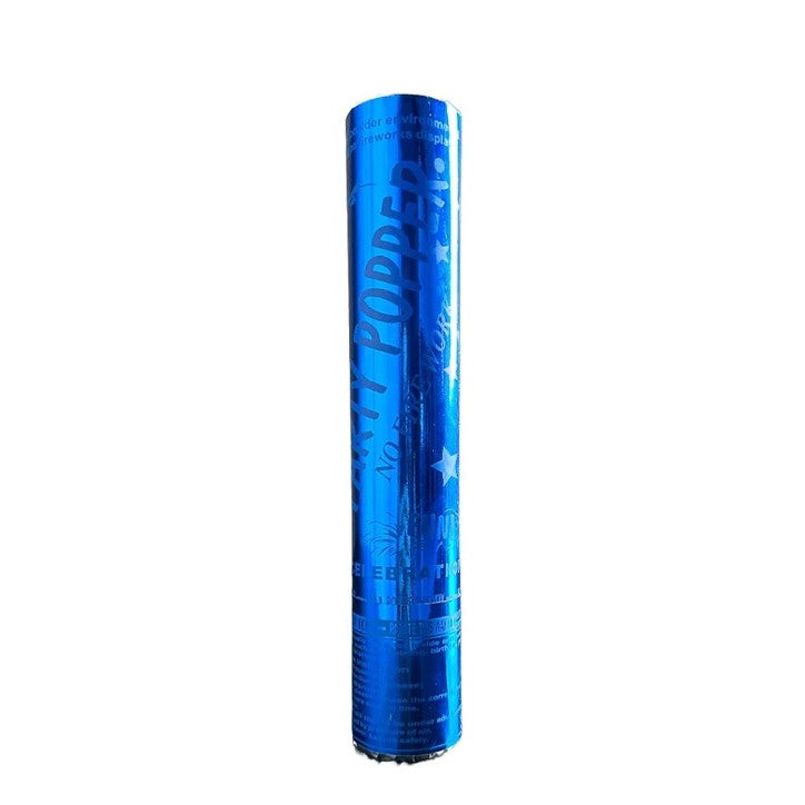 Tub de Confetti, Flippy, Party Popper, 30x5 cm, Confetii Lucioase Rezistente la Foc, Eliberare prin Rasucire, Albastru