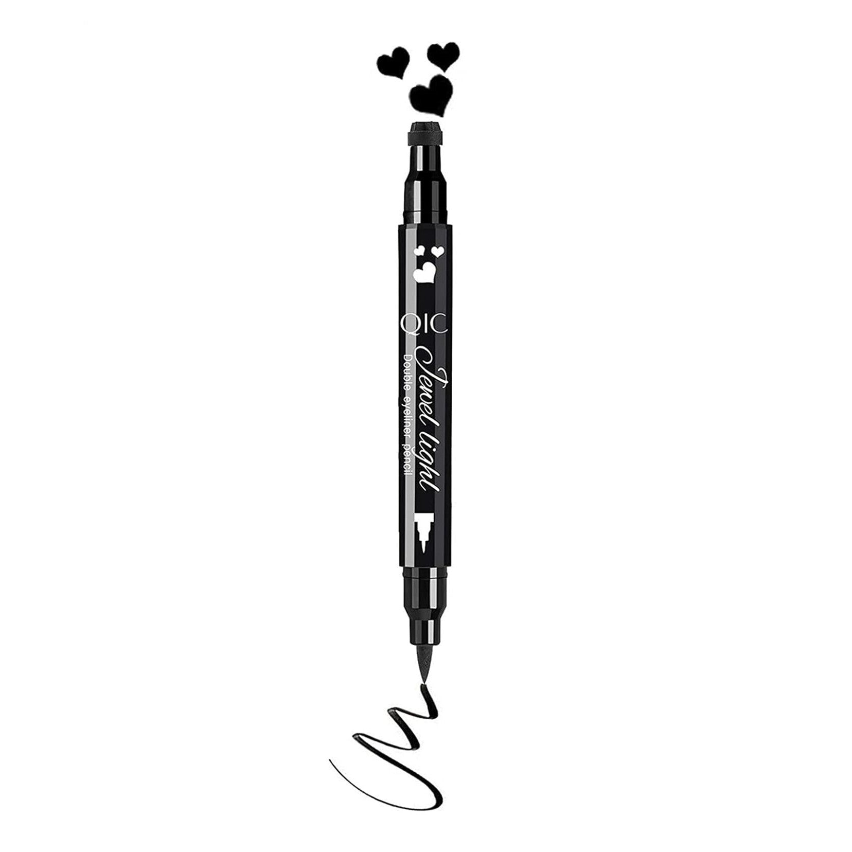 Tus Lichid pentru Ochi, Flippy, 2 Capete, Eyeliner si Stampila Inima, Pentru Ochi si Corp, 50 g, Rezistent la Apa, 12.7