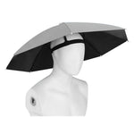 Umbrela de Cap, Flippy, Diametru 69 cm, Banda Elastica de Cap, Protectie UV/Ploaie, Gri