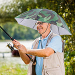 Umbrela de Cap, Flippy, Diametru 69 cm, Snur Reglabil de Cap, Protectie UV/Ploaie, Camuflaj