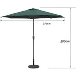 Umbrela Rotunda de Soare pentru Terasa sau Gradina, Flippy, Diametru 2.70 m, Inaltime 2.80 m, 9 Brate, Manivela,