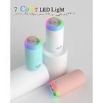 Umidificator, H2O, cu Difuzor de Aroma, Lumina de Noapte LED in 7 Culori, Zgomot Redus, 14.7x7.2cm, 350mL, Culoare
