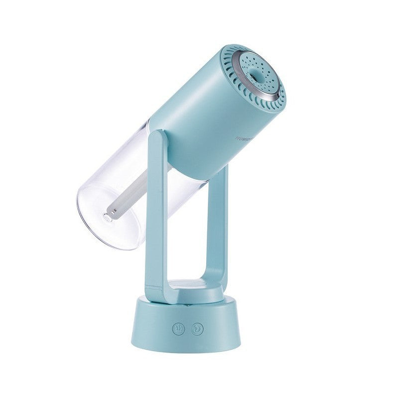 Umidificator si Purificator aer ultrasonic portabil, rezervor 200ml, cu ioni negativi, LED 7 culori, rotatie 360 grade,