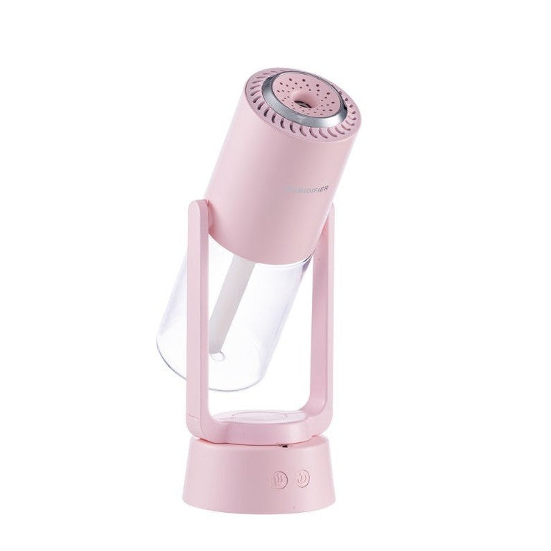 Umidificator si Purificator aer ultrasonic portabil, rezervor 200ml, cu ioni negativi, LED 7 culori, rotatie 360 grade,