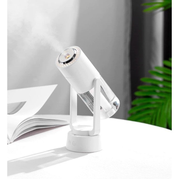 Umidificator si Purificator aer ultrasonic portabil, rezervor 200ml, cu ioni negativi, LED 7 culori, rotatie 360 grade,