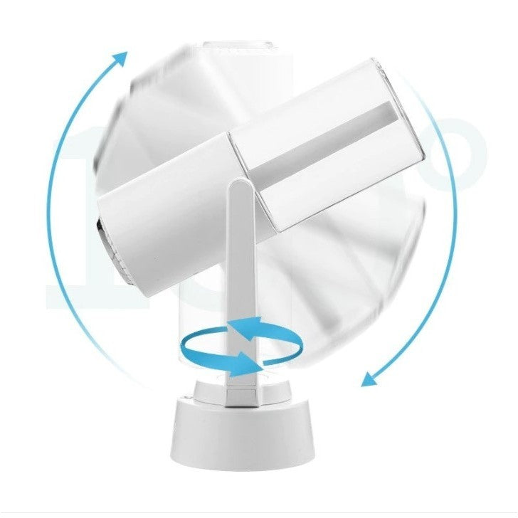Umidificator si Purificator aer ultrasonic portabil, rezervor 200ml, cu ioni negativi, LED 7 culori, rotatie 360 grade,