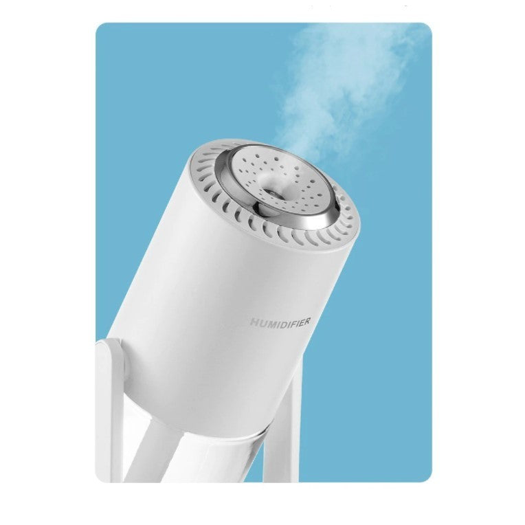 Umidificator si Purificator aer ultrasonic portabil, rezervor 200ml, cu ioni negativi, LED 7 culori, rotatie 360 grade,