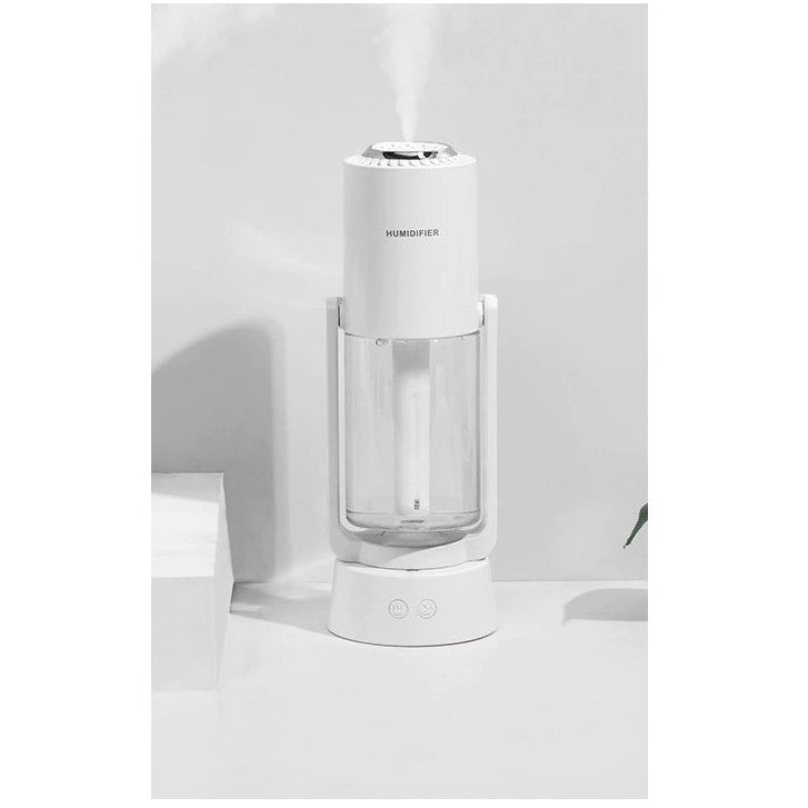 Umidificator si Purificator aer ultrasonic portabil, rezervor 200ml, cu ioni negativi, LED 7 culori, rotatie 360 grade,