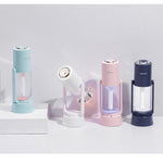 Umidificator si Purificator aer ultrasonic portabil, rezervor 200ml, cu ioni negativi, LED 7 culori, rotatie 360 grade,