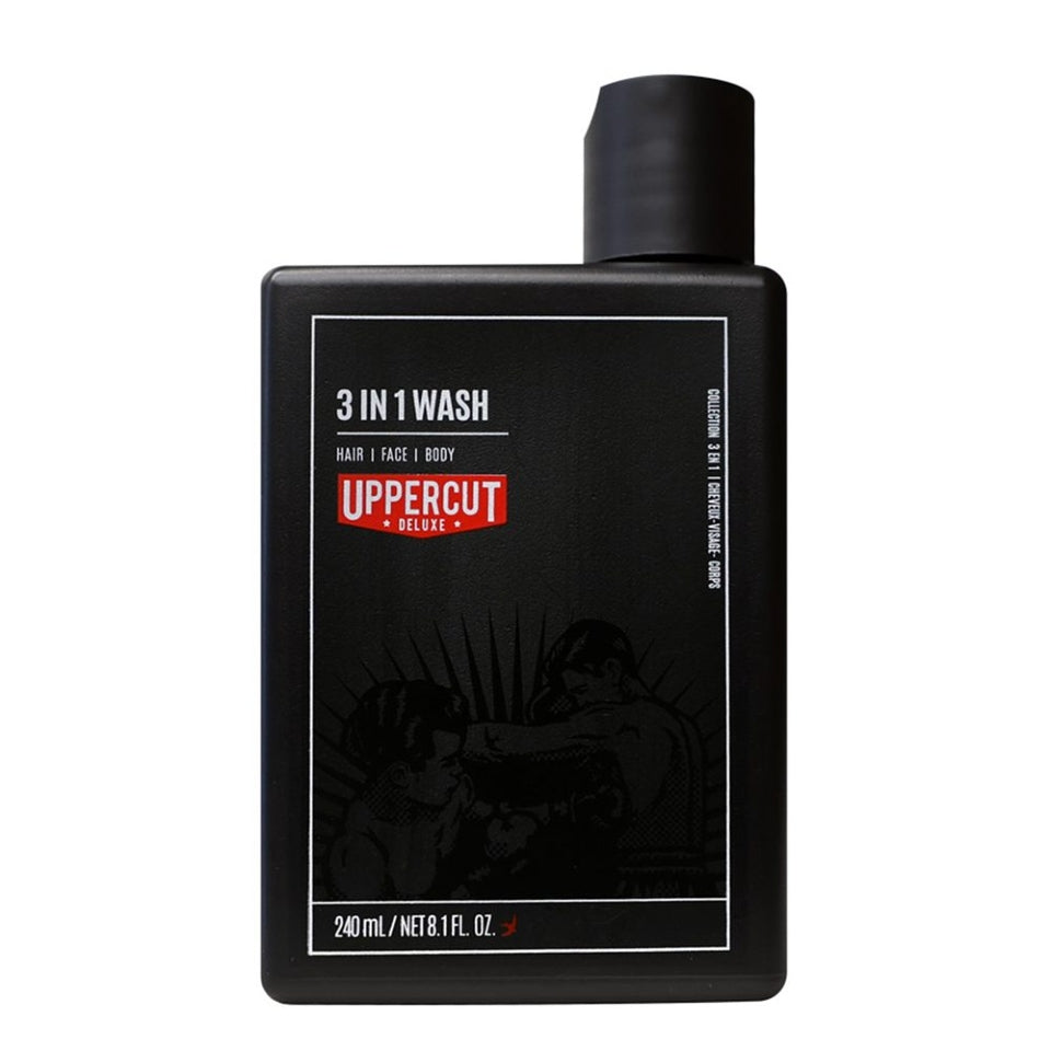 Uppercut Deluxe, 3 in 1 Wash, Șampon pentru păr, Curățare, Hidratant, 240 ml