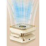 Ventilator Portabil, Flippy, de Gat, de Birou, Suport Telefon, 14 x 7 cm, Incarcare USB, din ABS, 3 Viteze, Bej