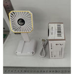 Ventilator Portabil, Flippy, de Gat, de Birou, Suport Telefon, 14 x 7 cm, Incarcare USB, din ABS, 3 Viteze, Alb