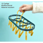 Uscator de Rufe Suspendat Flippy, cu 12 Carlige, Rotire 360 Grade, Protectie Vant, Mateiral Plastic, Usor de Depozitat,