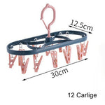 Uscator de Rufe Suspendat Flippy, cu 12 Carlige, Rotire 360 Grade, Protectie Vant, Mateiral Plastic, Usor de Depozitat,