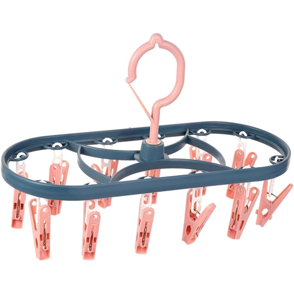 Uscator de Rufe Suspendat Flippy, cu 12 Carlige, Rotire 360 Grade, Protectie Vant, Mateiral Plastic, Usor de Depozitat,
