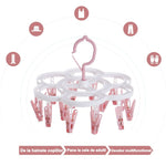 Uscator de Rufe Suspendat Flippy, cu 16 Carlige, Rotire 360 Grade, Mateiral Plastic, Usor de Depozitat,