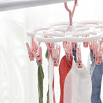 Uscator de Rufe Suspendat Flippy, cu 16 Carlige, Rotire 360 Grade, Mateiral Plastic, Usor de Depozitat,