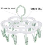 Uscator de Rufe Suspendat Flippy, cu 16 Carlige, Rotire 360 Grade, Mateiral Plastic, Usor de Depozitat,
