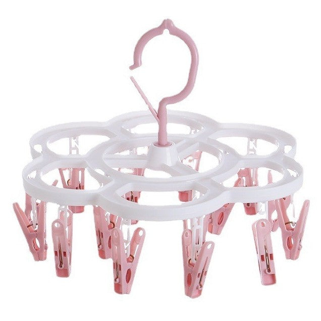 Uscator de Rufe Suspendat Flippy, cu 16 Carlige, Rotire 360 Grade, Mateiral Plastic, Usor de Depozitat,